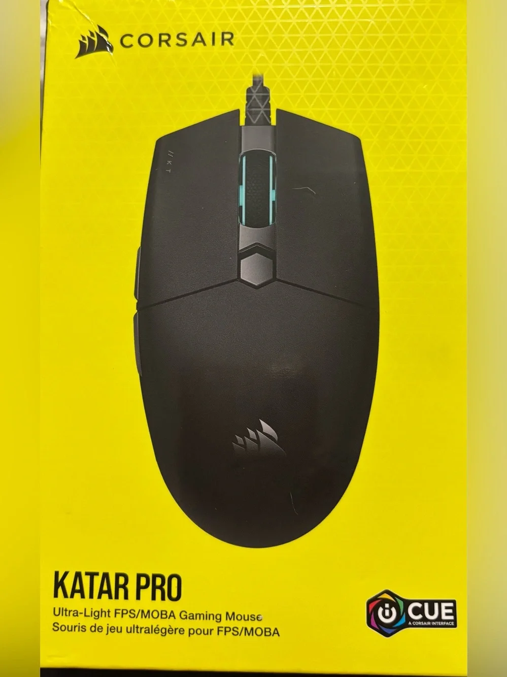 Corsair KATAR PRO Black Gaming Mouse with Cyan Scroll Accents